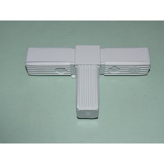 Steckverbinder für Vierkantrohr T-Stück grau
