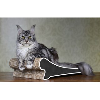 cat-on Kratzmöbel Lounger weisser Rand auf schwarz