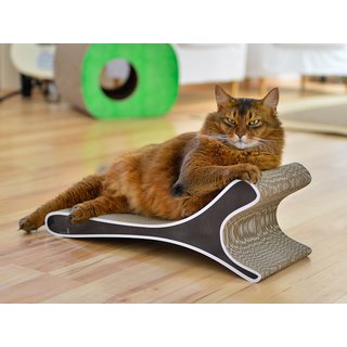 cat-on Kratzmöbel Feline XL weisser Rand auf schwarz